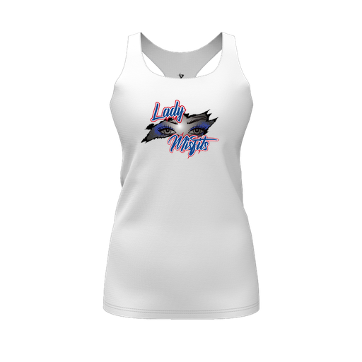 [CUS-DFW-RCBK-PER-WHT-FYS-LOGO1] Racerback Tank Top (Female Youth S, White, Logo 1)
