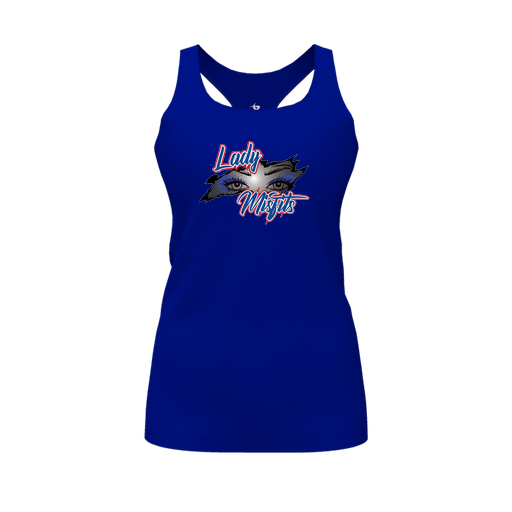 [CUS-DFW-RCBK-PER-RYL-FYS-LOGO1] Racerback Tank Top (Female Youth S, Royal, Logo 1)
