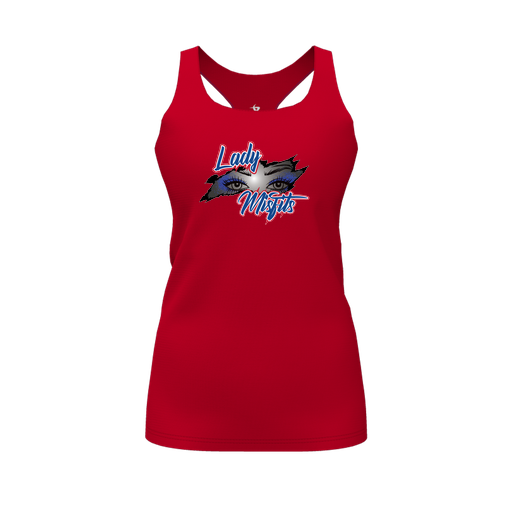 [CUS-DFW-RCBK-PER-RED-FYS-LOGO1] Racerback Tank Top (Female Youth S, Red, Logo 1)