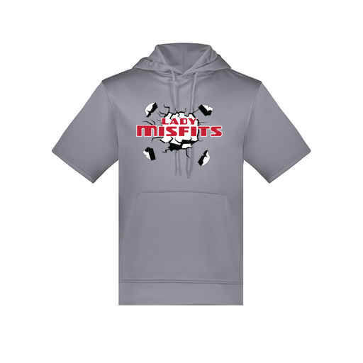 [6871.059.S-LOGO3] Men's Dri Fit Short Sleeve Hoodie (Adult S, Gray, Logo 3)