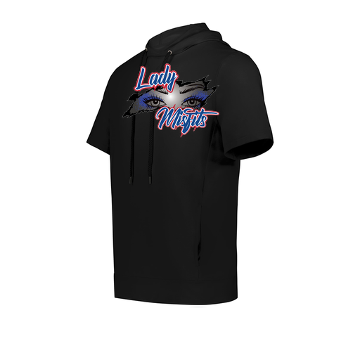 [222605.080.S-LOGO1] YOUTH VENTURA SOFT KNIT SHORT SLEEVE HOODIE (Youth S, Black, Logo 1)